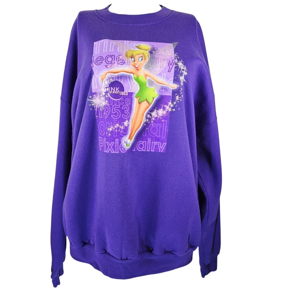Disney Store Tinker Bell Pixie Fairy Purple Oversize Winter Sweatshirt XL